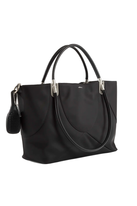 4PM maxi handbag nylon preta com Tangle Teezer