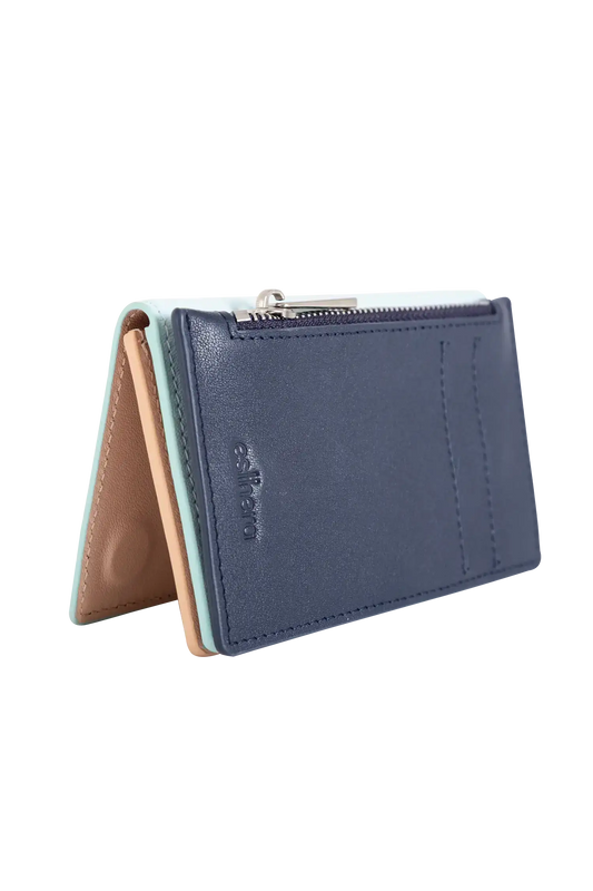 Modular wallet azul claro e bege