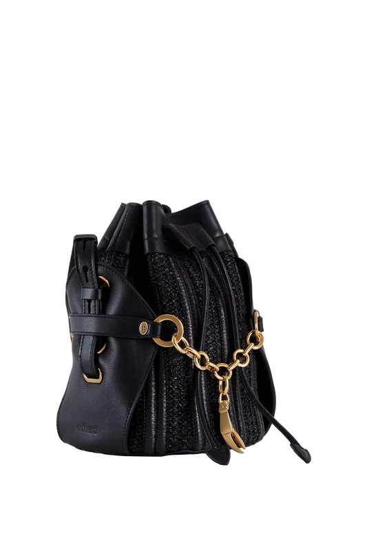 Crab Raffia Crossbody Preto