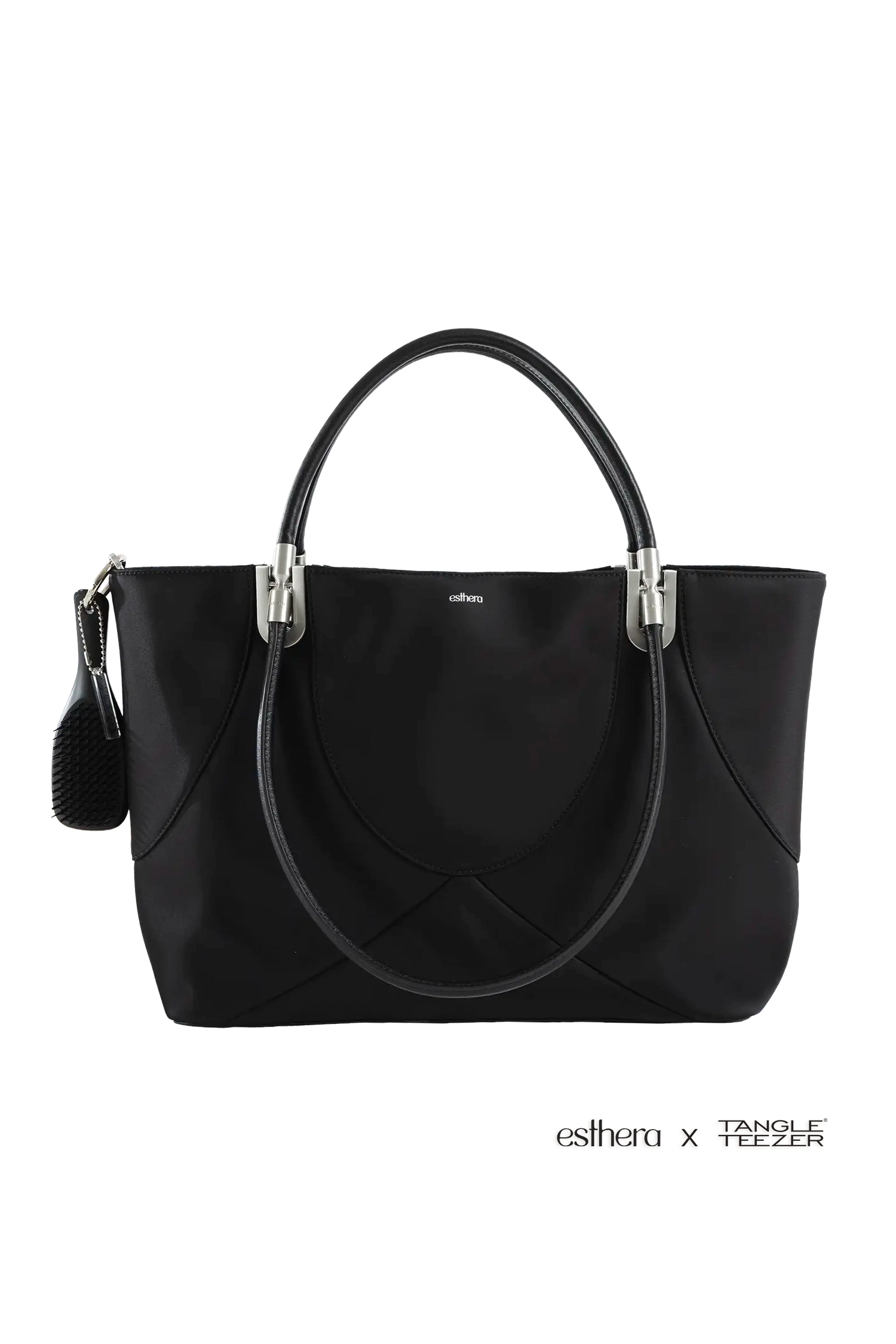 Bolsa de mão em couro legítimo na cor preta com fechamento seguro e alça ajustável confortável, design sofisticado e funcional ideal para o dia a dia.
