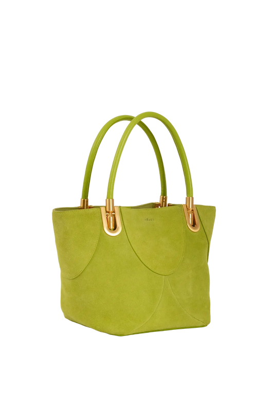 4PM mini handbag verde mangaba: design escultural e tom exclusivo