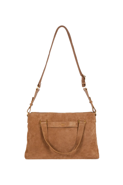 Bolsa tiracolo em camurça na cor com tom elegante com fechamento seguro e alça ajustável confortável, design sofisticado e funcional ideal para o dia a dia.