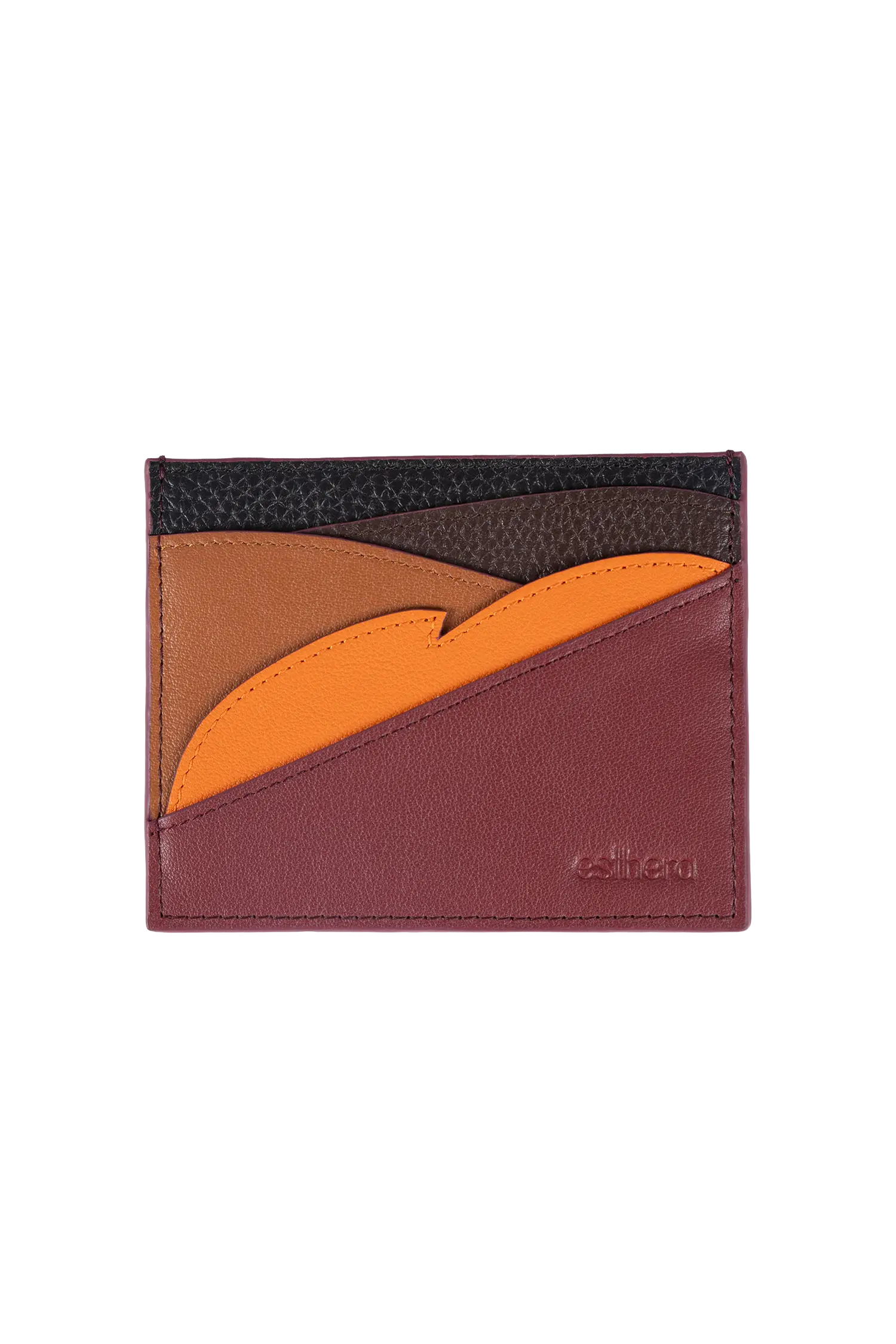 Leaf card holder marrom