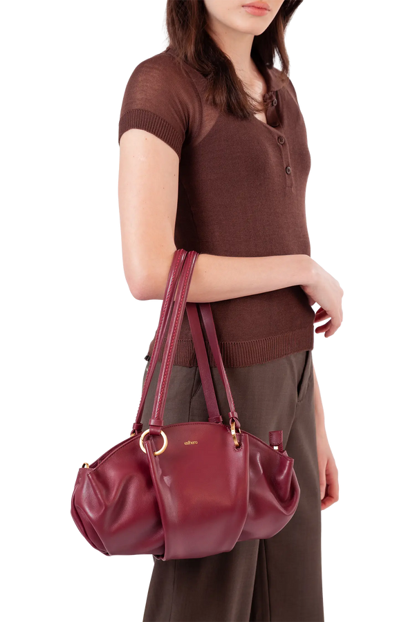 07:07PM baguette bag burgundy
