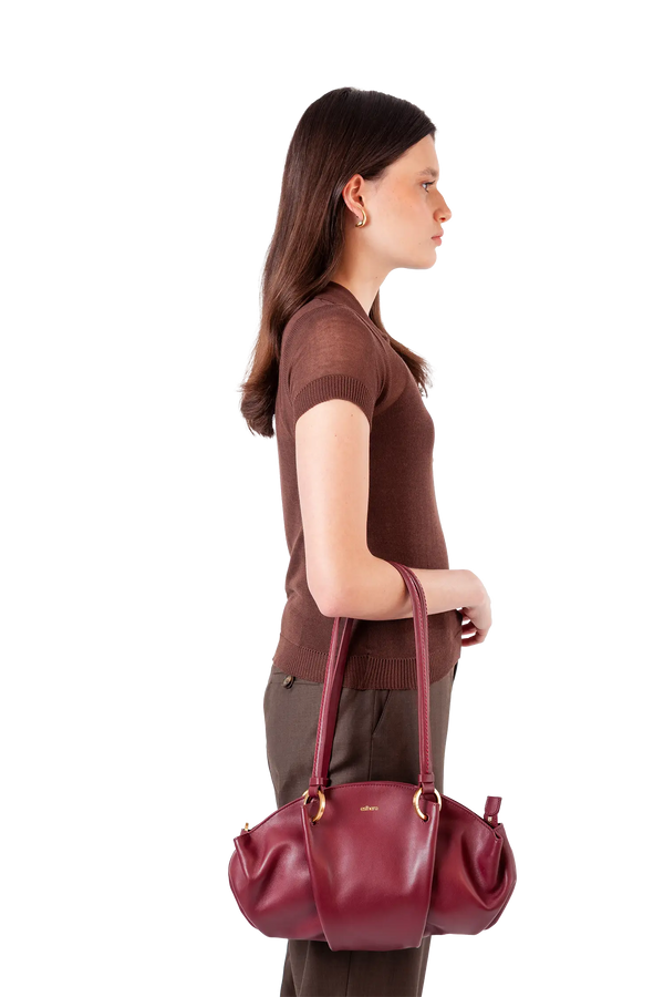 07:07PM baguette bag burgundy