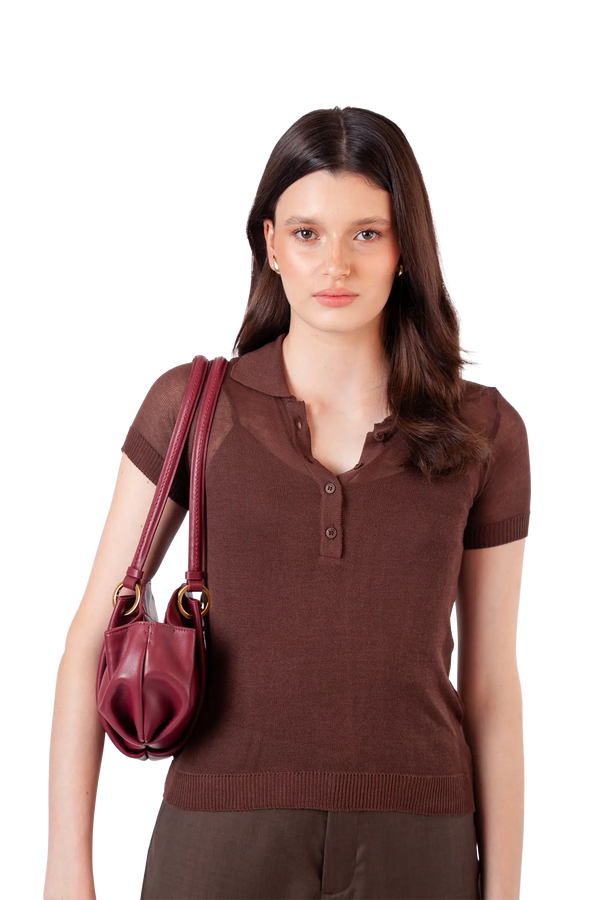 07:07PM baguette bag burgundy