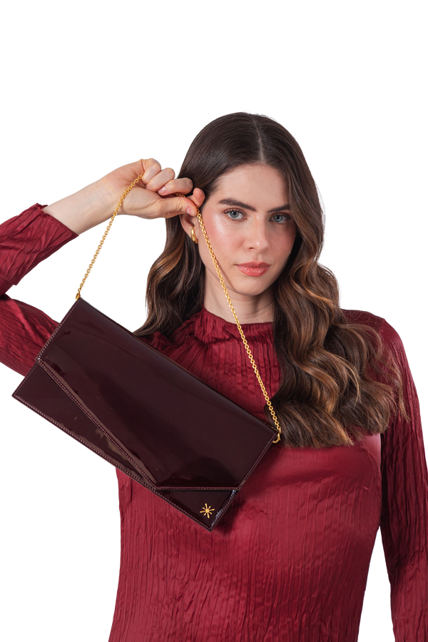 1AM envelope bag burgundy
