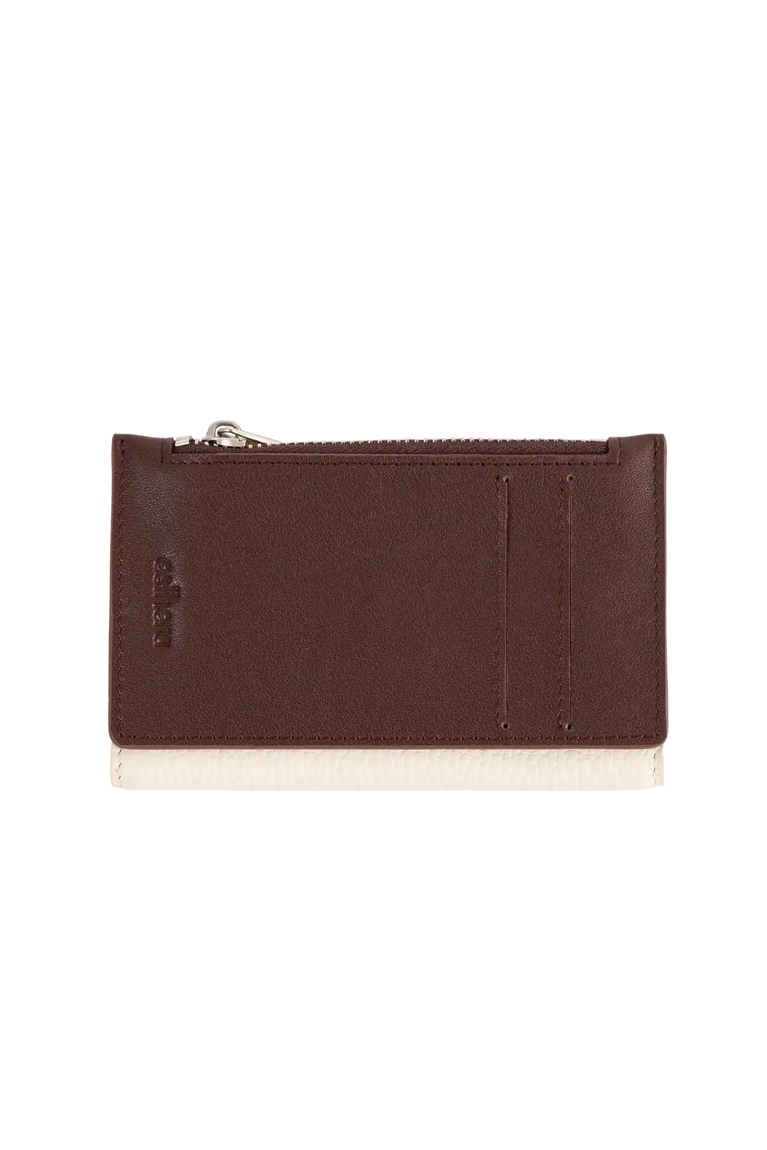 Carteira modular em couro legítimo nas cores areia e amarelo com bolso removível prático e compartimentos internos para cartões, acessório indispensável que combina segurança, alta durabilidade e bom gosto em um perfil executivo atemporal.