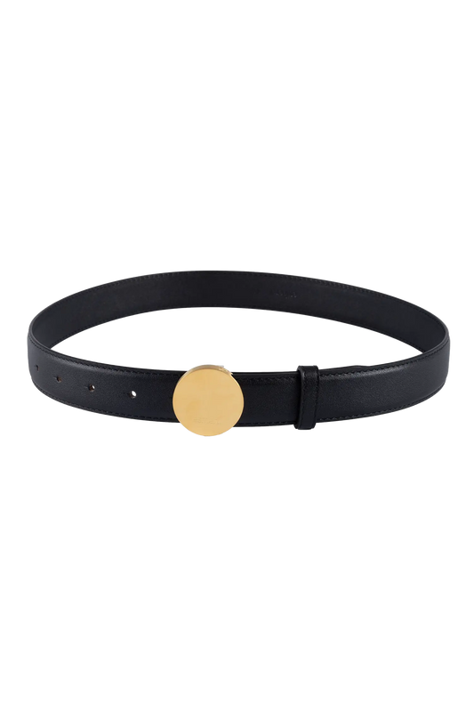 Signature belt preto e dourado