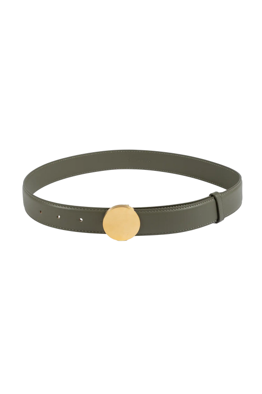 Signature belt sage green e dourado