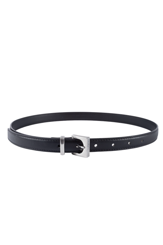 Cube silver-buckle belt preto 35mm