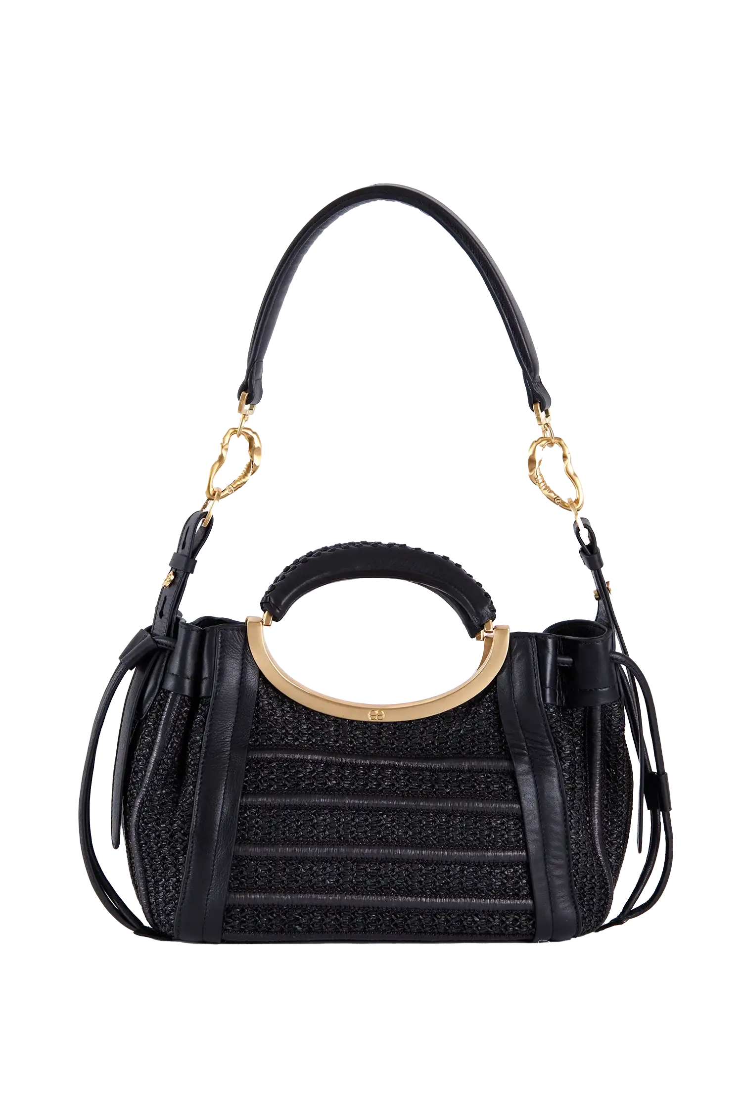 Crab Mini Raffia Handbag Preta
