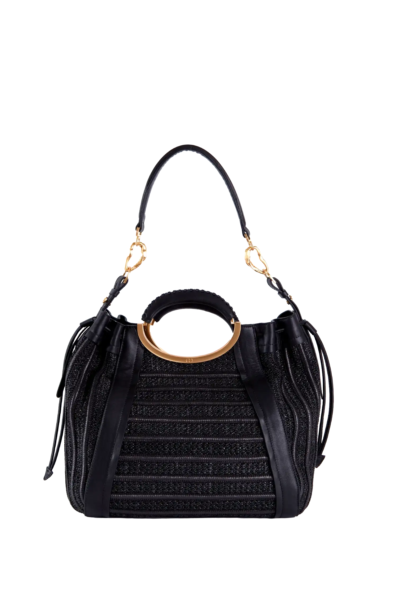 Crab Raffia Handbag Preto
