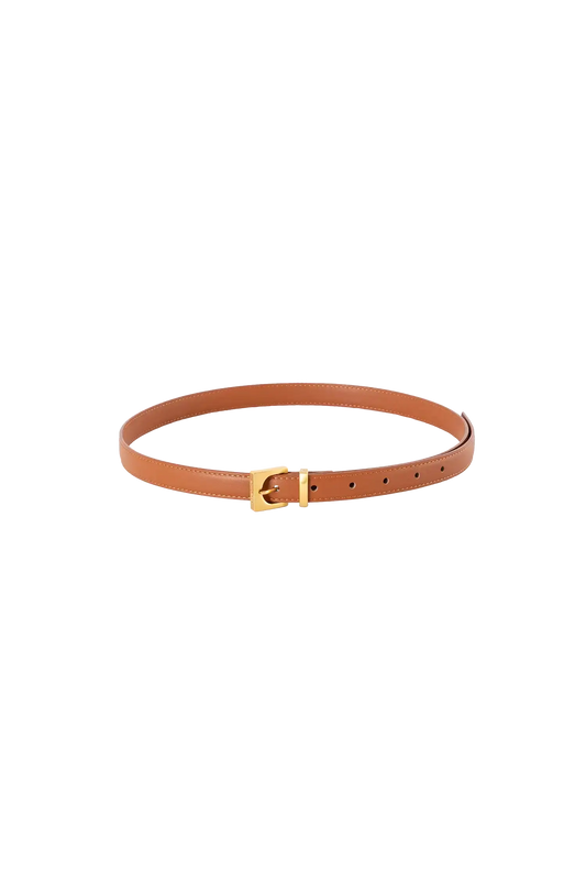 Cube gold-buckle belt marrom 20mm G