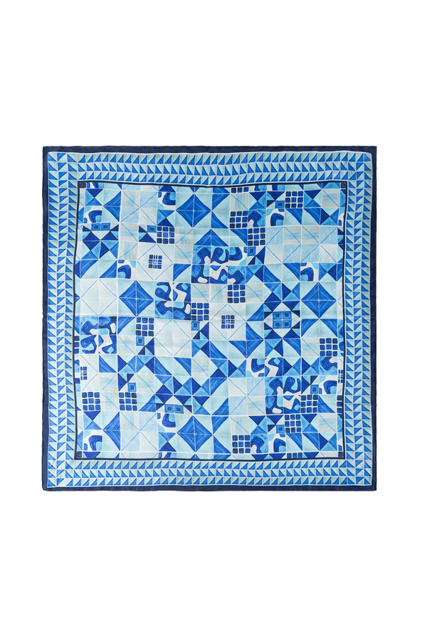 Lenço 90 painel modernista azul