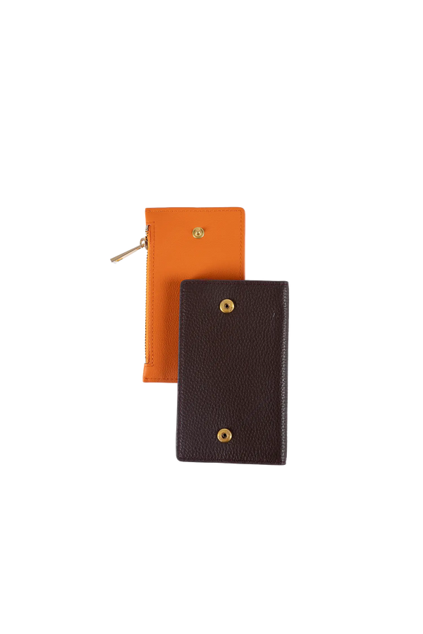 Modular wallet marrom e laranja