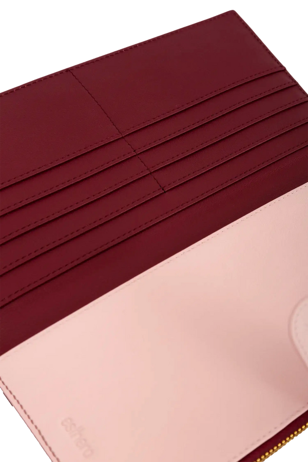 Passport holder burgundy e rosa