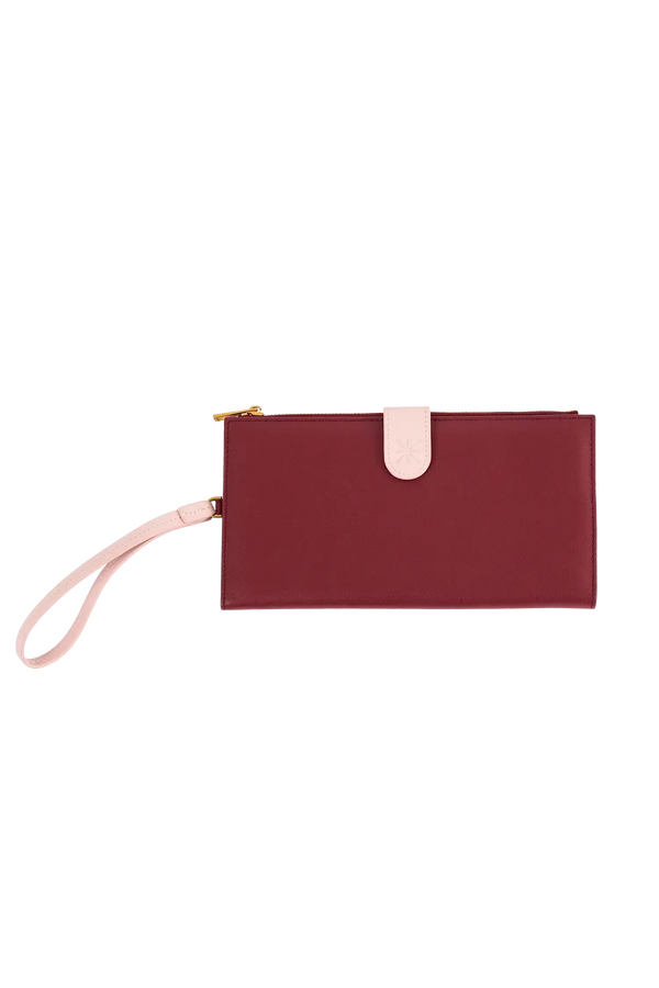 Passport holder burgundy e rosa