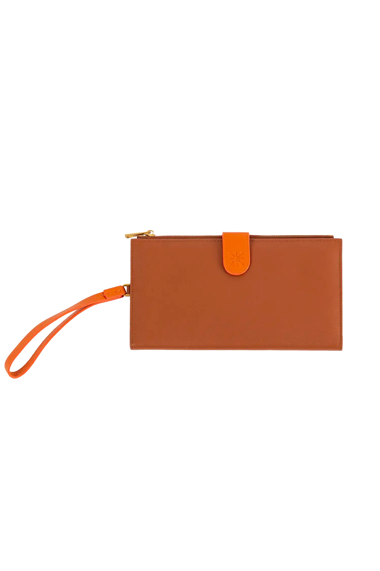 Passport holder marrom e laranja