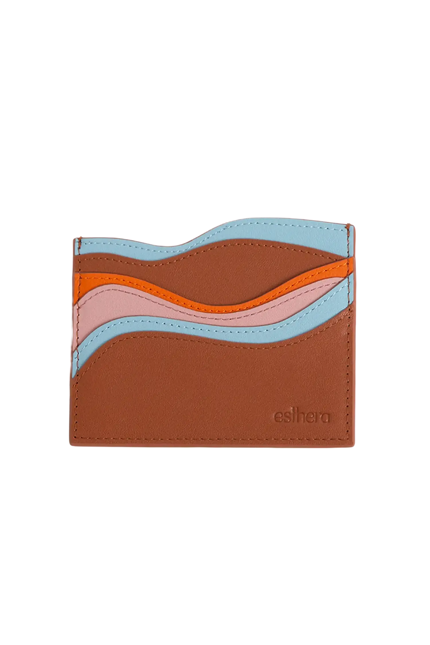 Waves card holder marrom