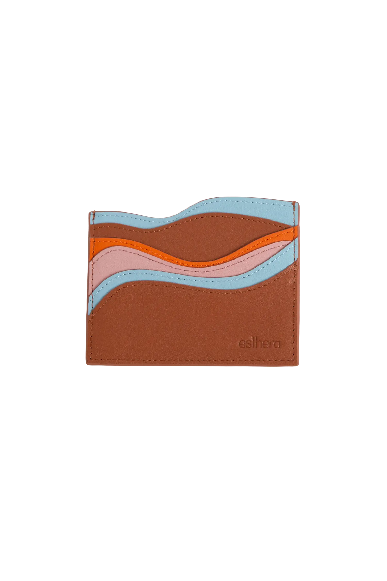 Waves card holder marrom